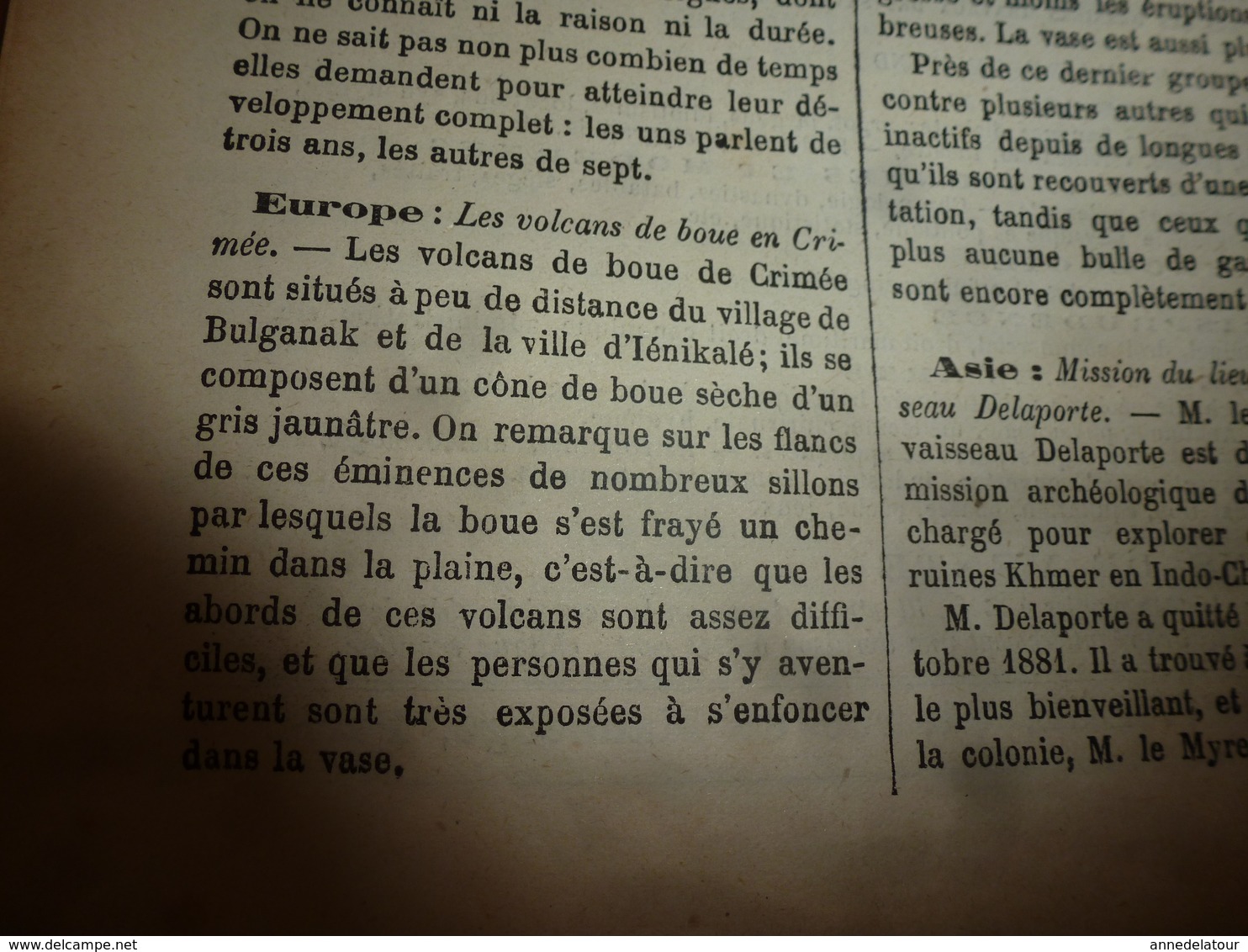 1882 JdV :Assassinat du roi Radama à Madagascar; Egypte et Muezzin d'Alexandrie (gravure); Pêche des perles à Ceylan;etc