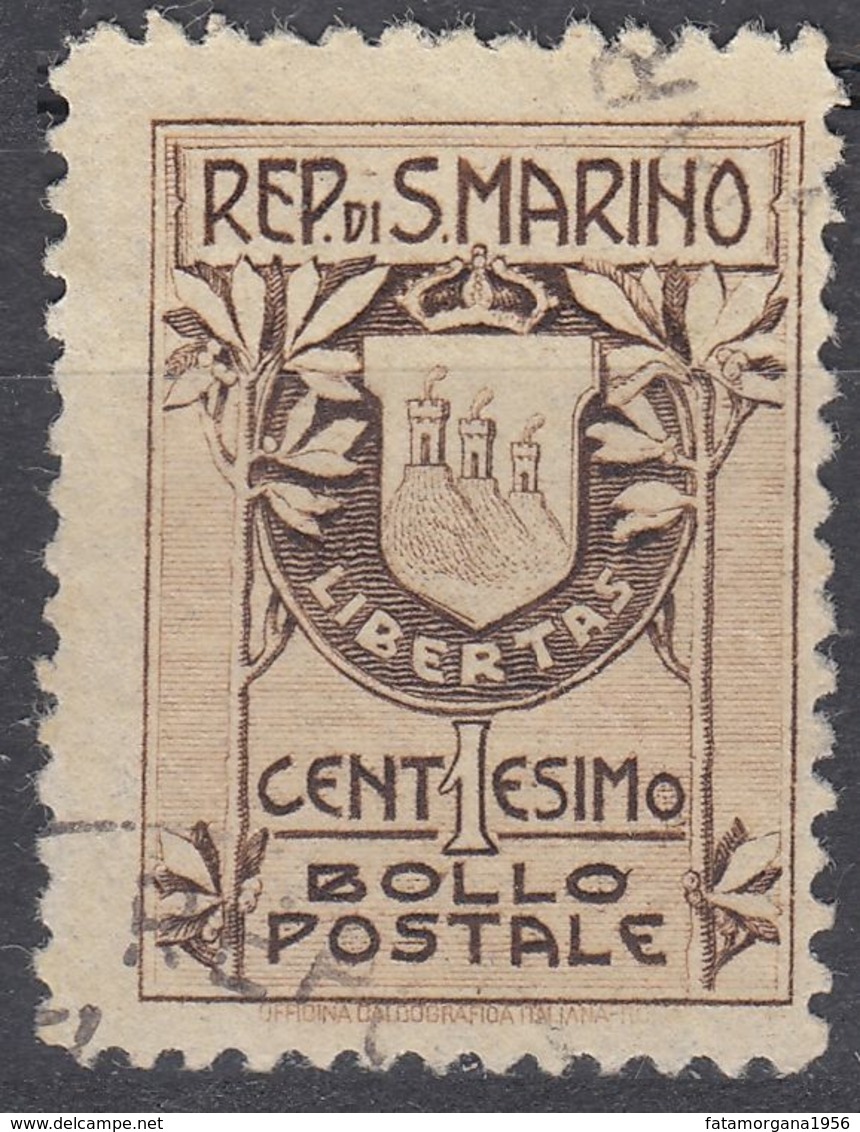 REPUBBLICA DI SAN MARINO - 1907 - Yvert 47 Usato,  Come Da Immagine. - Oblitérés