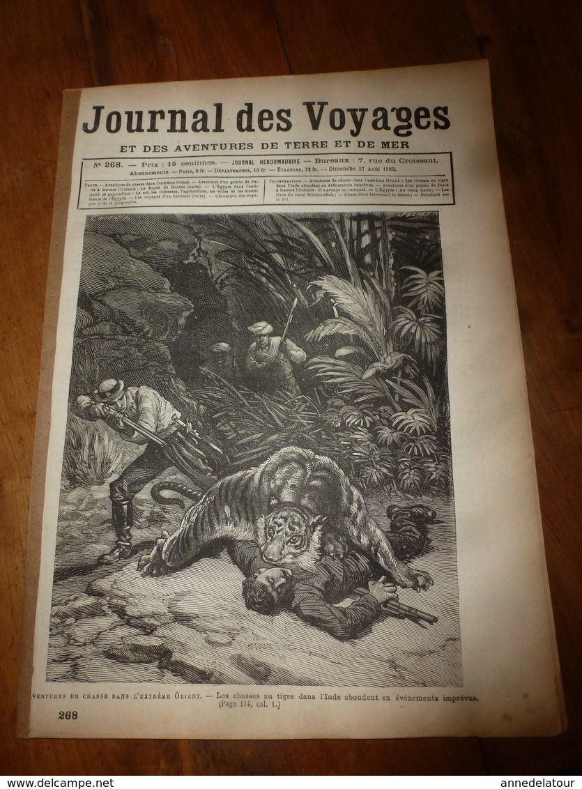 1882 JdV : Chasse Au Tigre Dans L'Inde ; EGYPTE , Le Caire ; Rives Du Canal Mahmoudieh ; Etc - 1850 - 1899