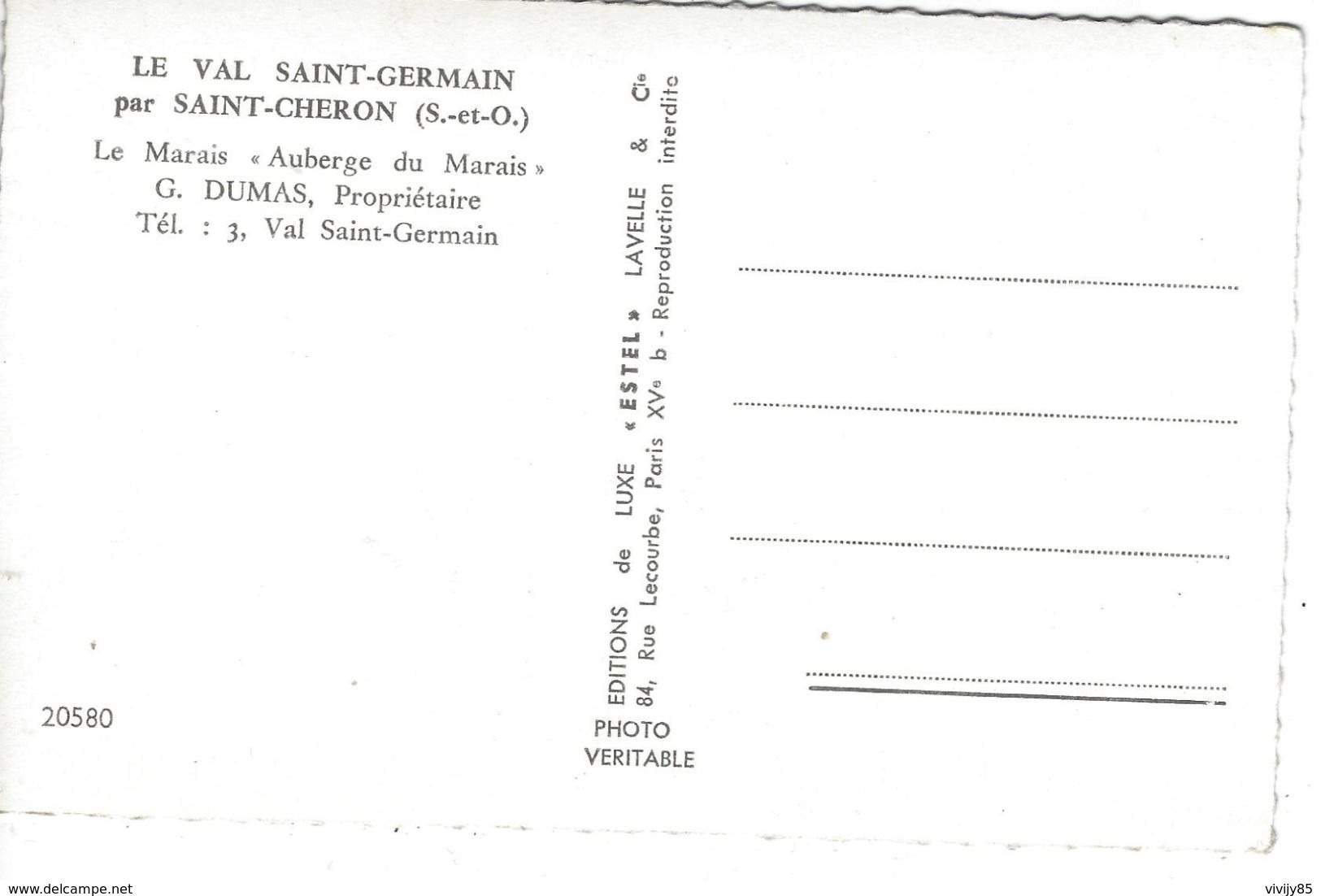 91 - VAL St GERMAIN Par St CHERON - T.Belle Vue De L'Auberge Du Marais G.Dumas Propriétaire - Saint Cheron