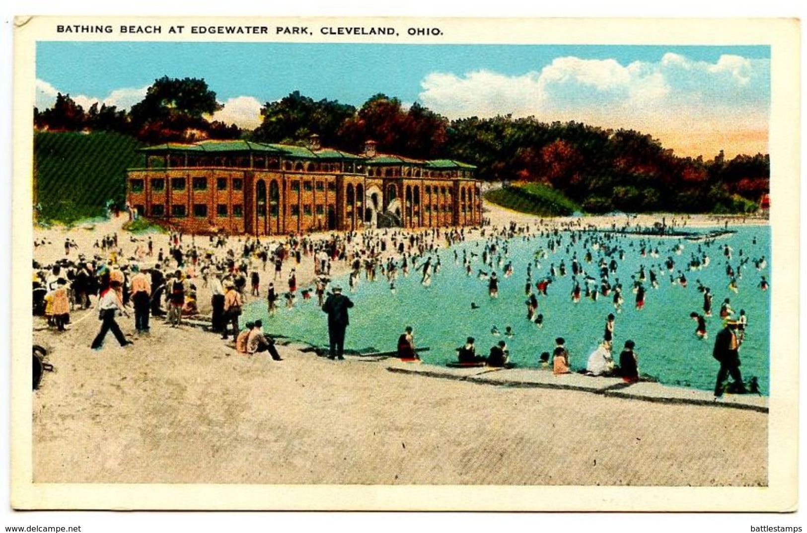 United States Vintage Postcard Beach At Edgewater Park - Cleveland, Ohio - Cleveland