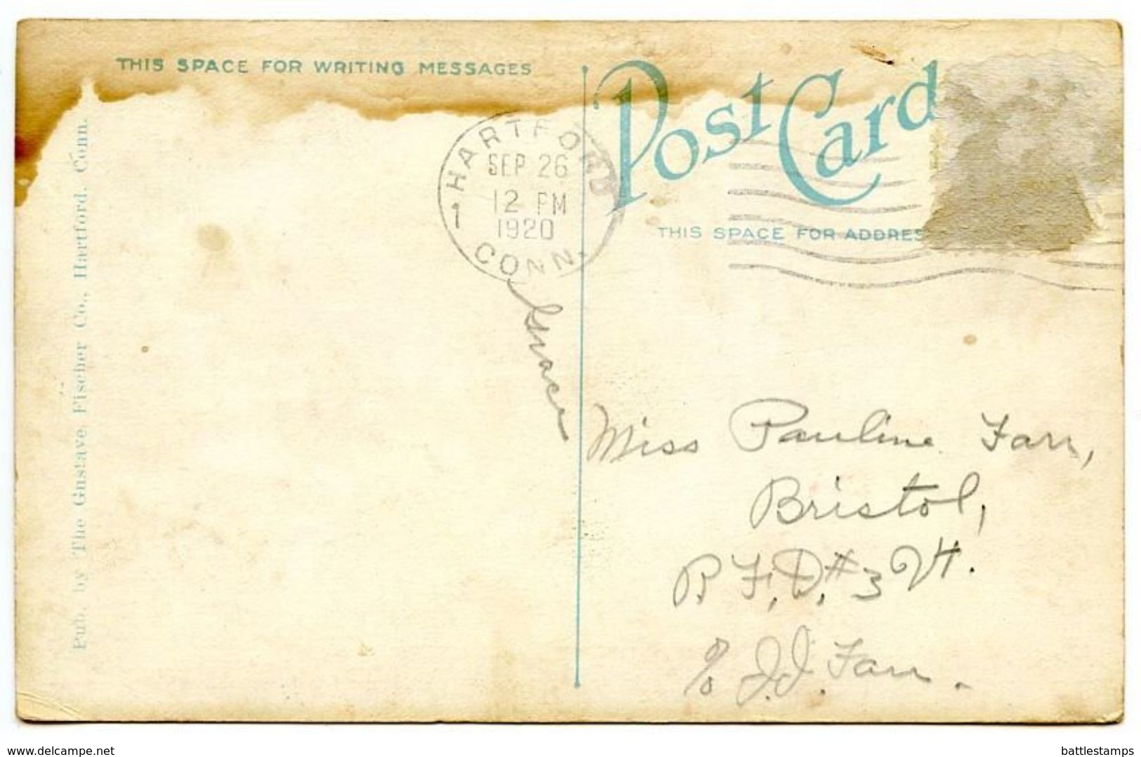 United States 1920 Postcard Capitol & Petersburg Express - Hartford, Connecticut - Hartford