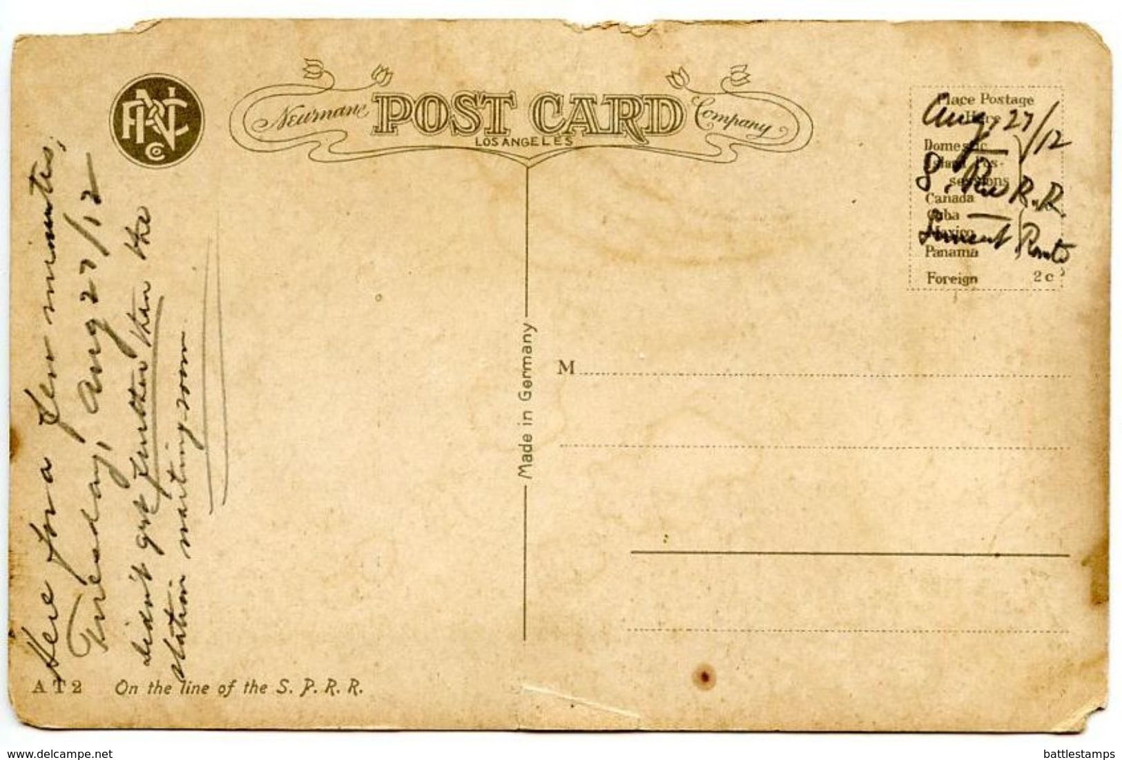United States 1912 Postcard Union Depot - El Paso, Texas - El Paso
