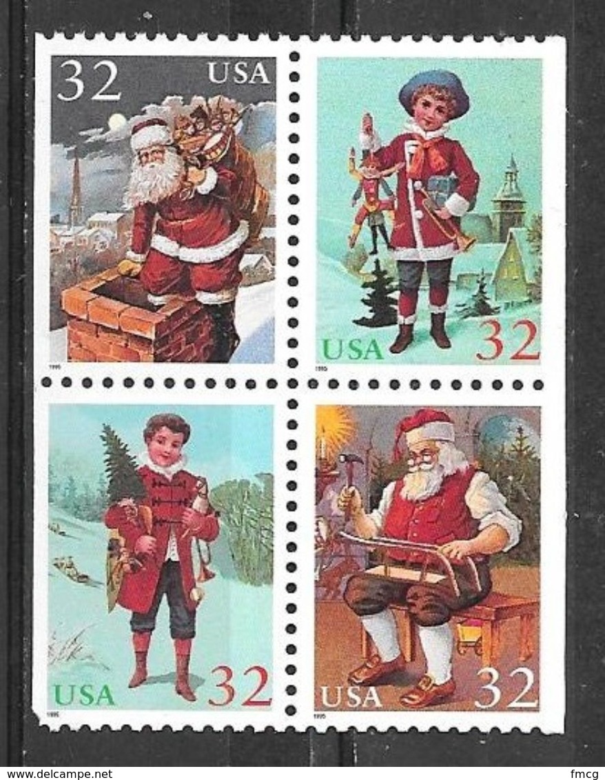 1995 32 Cents Christmas, Booklet, 4 Different Stamps Mint Never Hinged - Ongebruikt