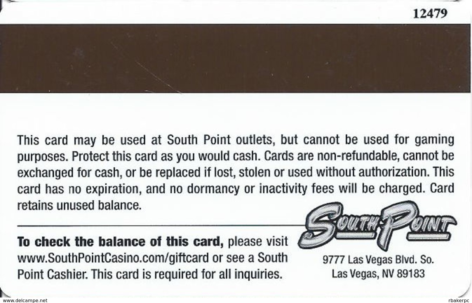 South Point Casino Las Vegas, NV Gift Card (No Cash Value) - Gift Cards