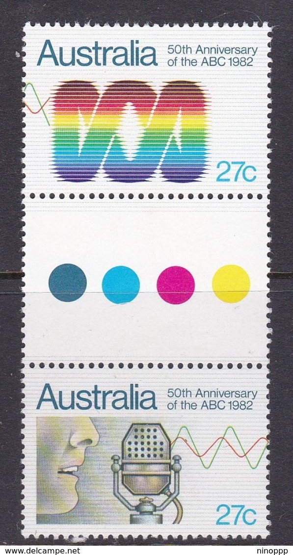 Australia ASC 843b 1982 50th Anniversary Of ABC Gutter Pair, Mint Never Hinged - Neufs