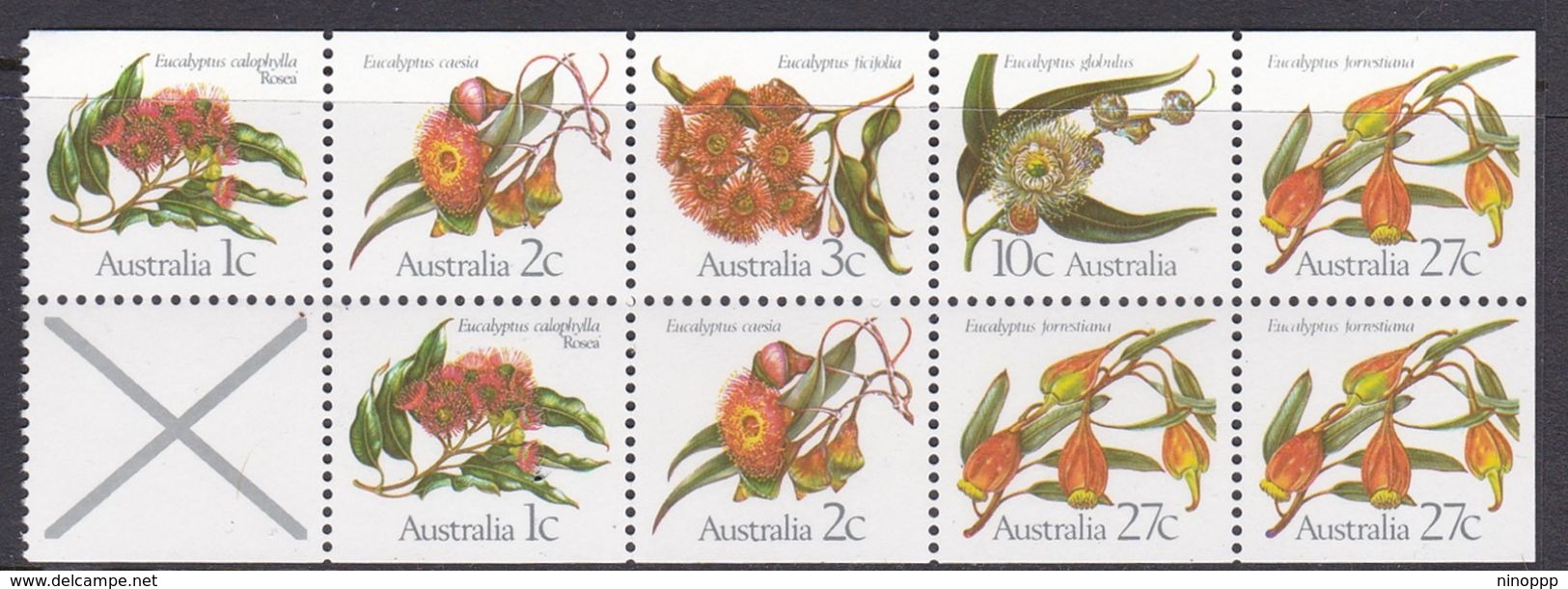 Australia ASC 868c8 1982 Eucalypts,$ 1.00 Booklet Pane, Mint Never Hinged - Mint Stamps