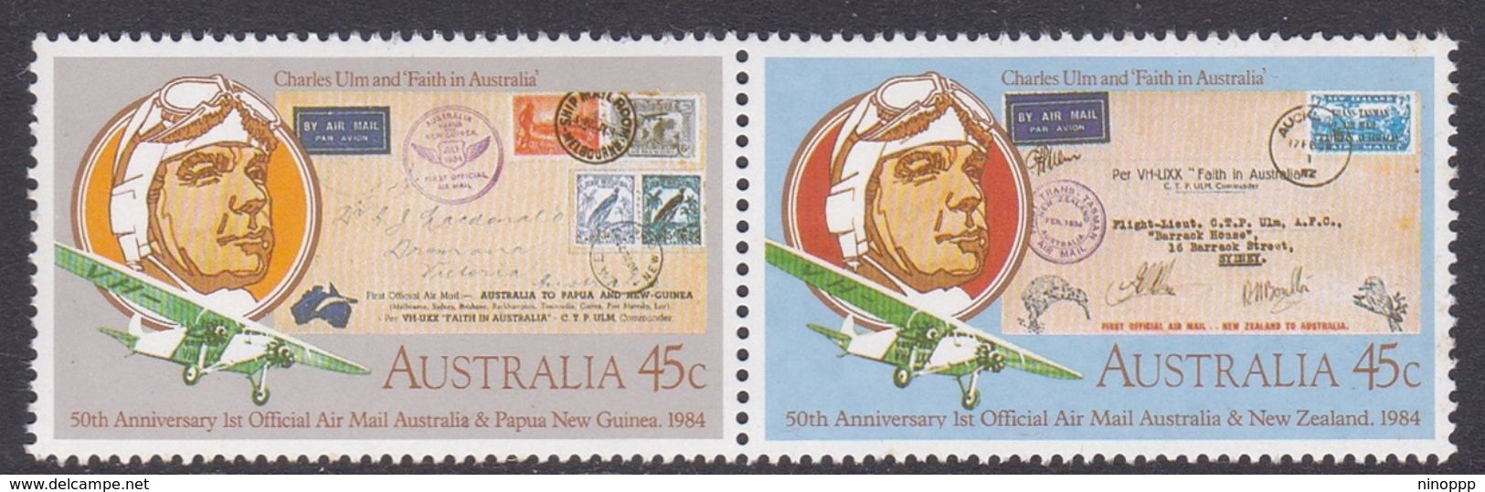 Australia ASC 911-912 1984 First Official Mail,Australia-New Zealand, Mint Never Hinged - Mint Stamps