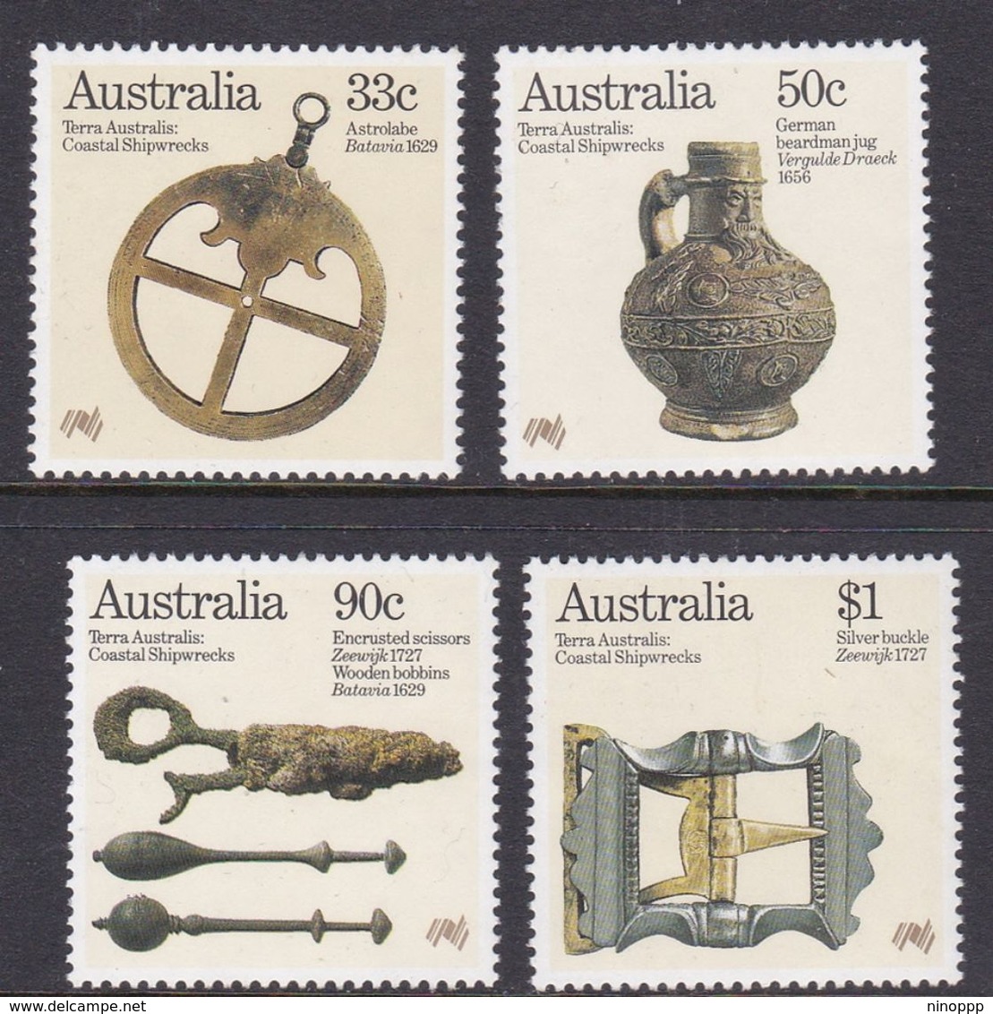 Australia ASC 990-993 1985 Australia Bicentennial III, Shipwrecks, Mint Never Hinged - Mint Stamps