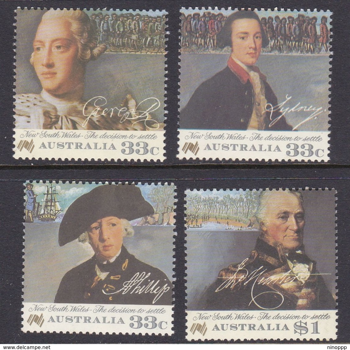 Australia ASC 1025-1028 1986 Bicentennial V,decision To Settle, Mint Never Hinged - Nuevos