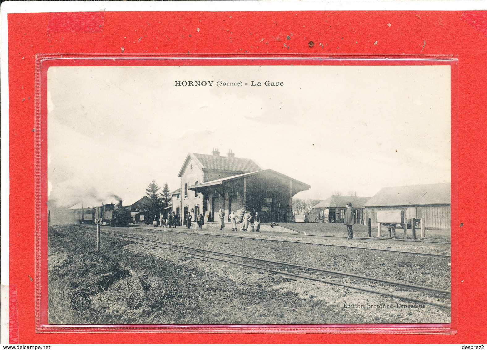 80 HORNOY Le BOURG Cpa Animée Avec TRAIN La Gare     Edit Brotonne - Hornoy Le Bourg