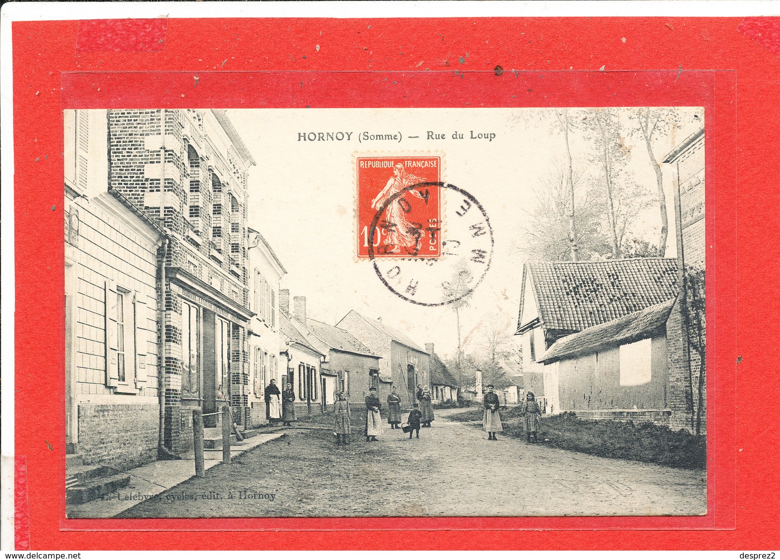 80 HORNOY Le BOURG Cpa Animée EPICERIE Rue Du Loup   Edit Lefevre - Hornoy Le Bourg