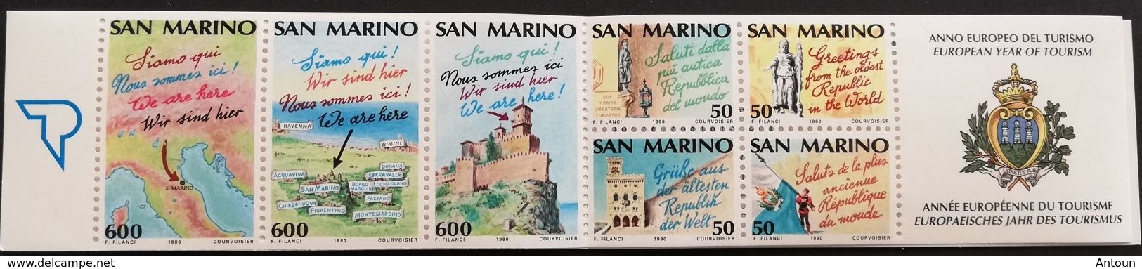 San Marino  1990 European Tourism Year Booklet - Unused Stamps