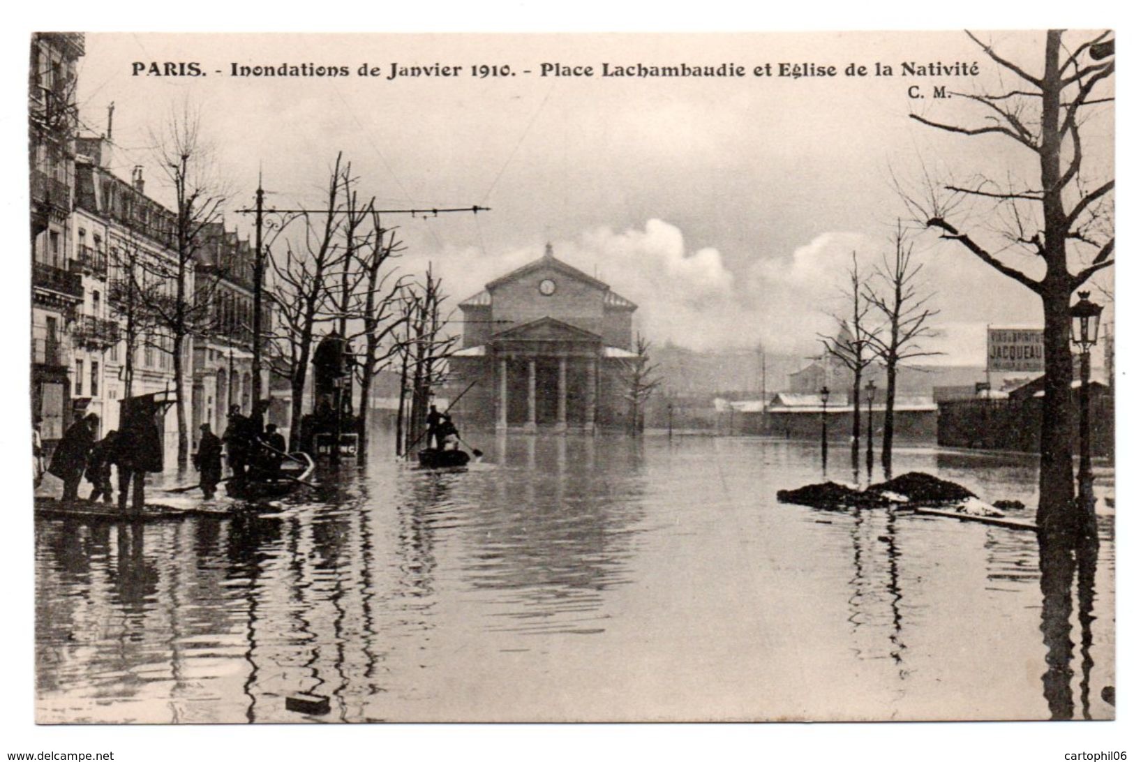 - CPA PARIS (75) - Inondations Janvier 1910 - Place Lachambaudie Et Eglise De La Nativité - Edition C. M. - - Inondations De 1910