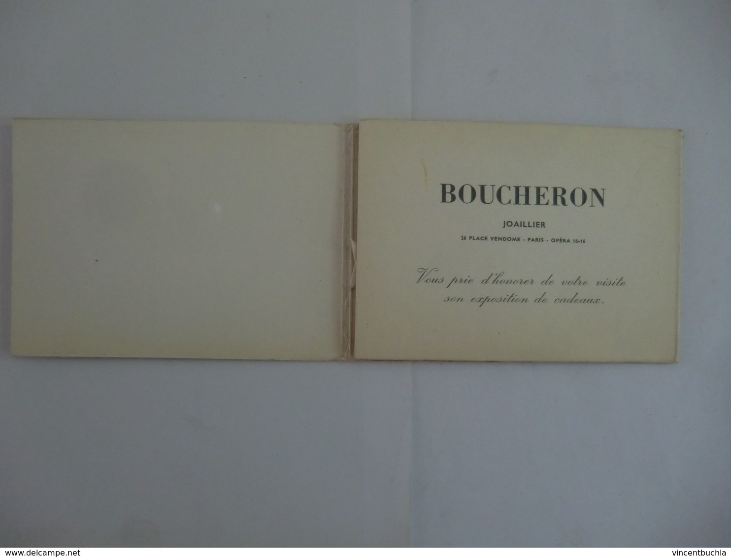 Dépliant Publicitaire Boucheron 1965 Place Vendome Paris - Sonstige & Ohne Zuordnung