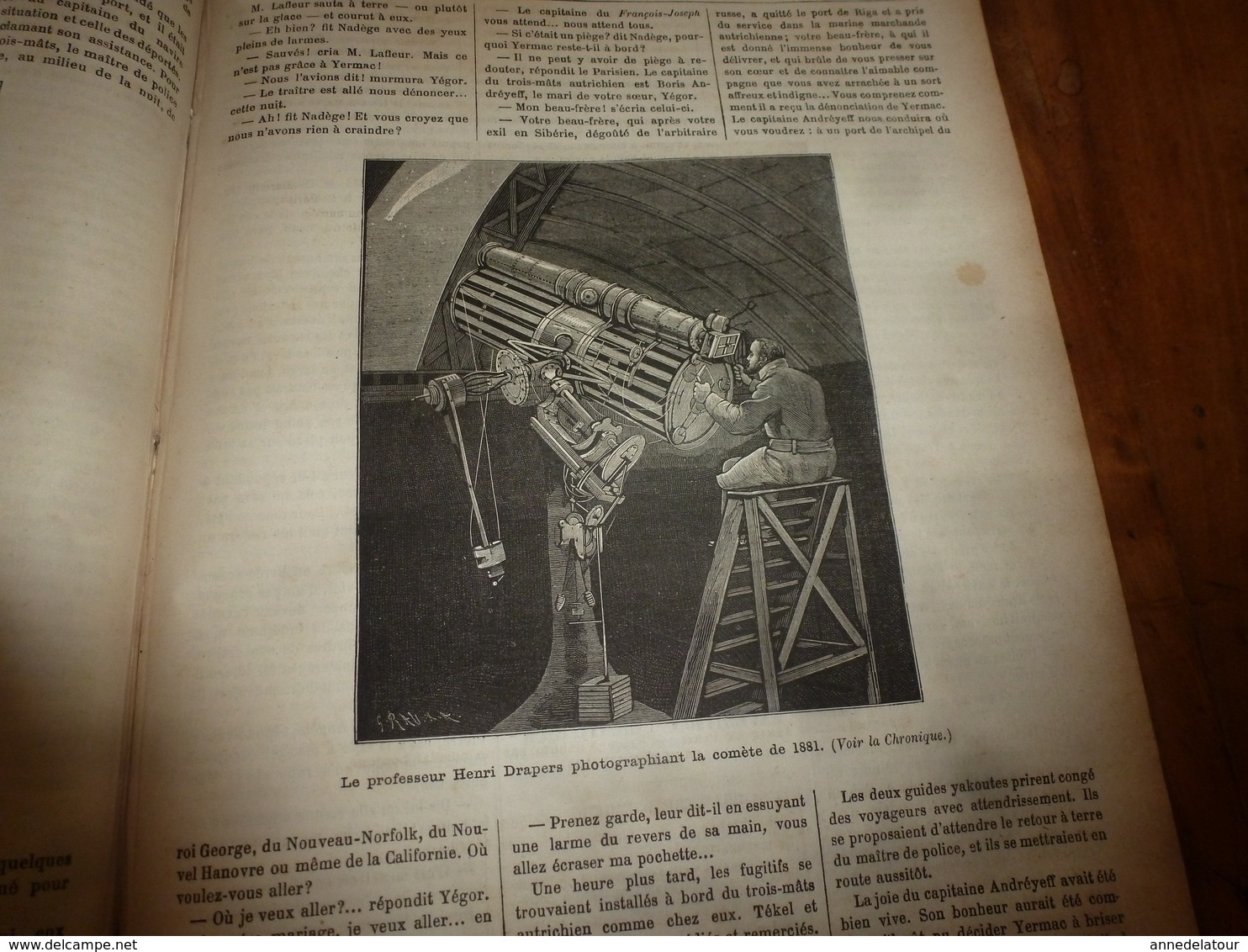 1882 JdV :Journal des explorateurs de La Jeannette(agonie-mort des marins);ADEN;Astronomie;Navire autrichien La Pola;etc