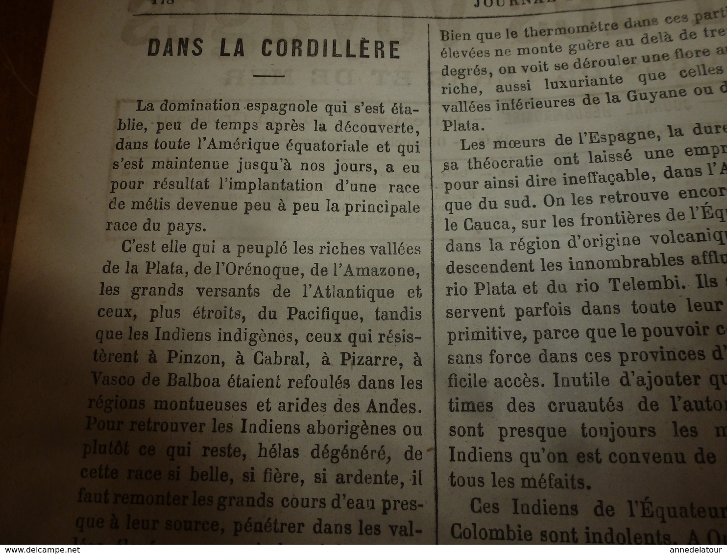 1882 JdV : Indiens martyrs des espagnols dans la Cordillère des Andes; Bohémiens et Tatars ;Les Gayos de Sumatra; etc