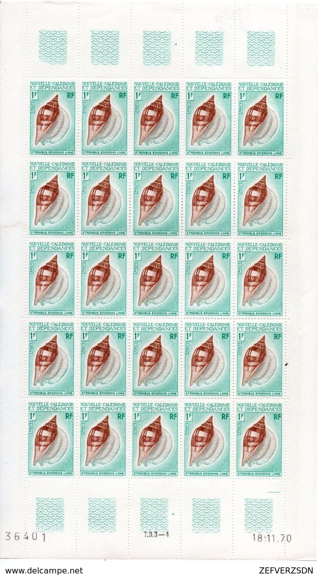 COINS DATES NOUVELLE CALEDONIE TIMBRES FRANCE POISSONS COQUILLAGE COQUILLAGES PLANCHE - 1970-1979