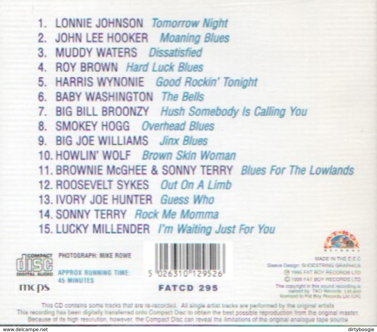 RHYTHM & BLUES SESSION - CD - Lonnie JOHNSON - John Lee HOOKER - Muddy WATERS - Roy BROWN - Wynonie HARRIS - Blues
