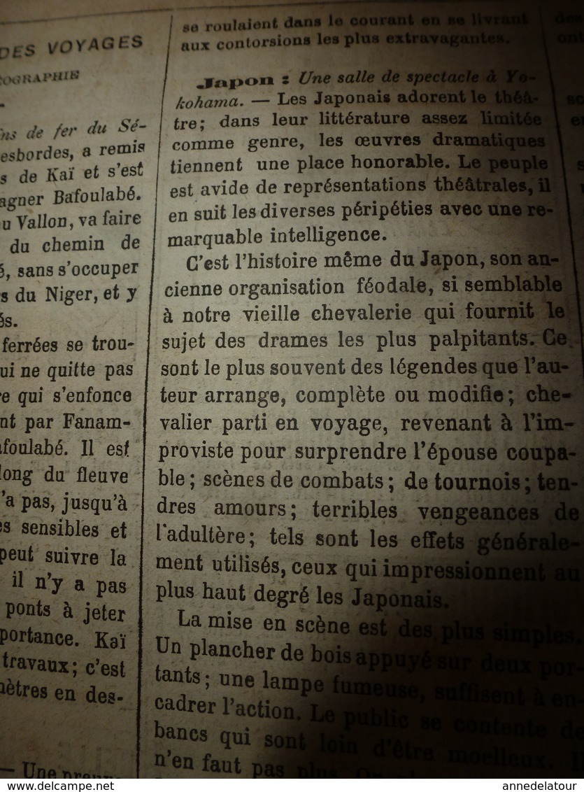 1882 JdV : Spectacle à Yokohama (Japon,Japan); Chasse au tigre en Indochine; La Seine et Marne (descriptif); etc