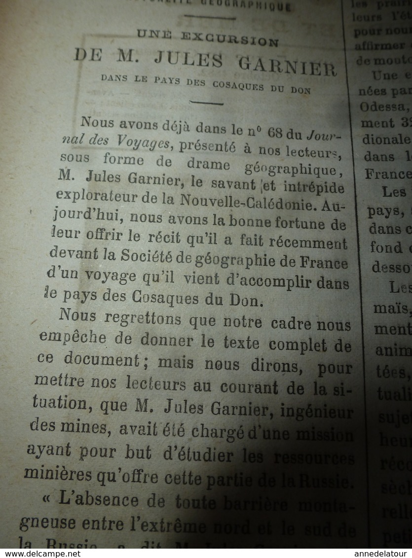 1882 JdV : Chasse Au Loup En Russie Avec Jules Garnier Et Les Cosaques ; (Gravure) ---->Un Navire Sur L'Ohio (USA); Etc - 1850 - 1899