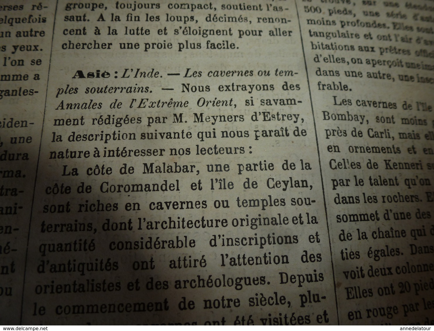 1882 JdV: Chevaux attaqués par les loups; Château d'Angers; Dans le Foutah-Djallon avec le Dr Bayol; Le TARN;etc