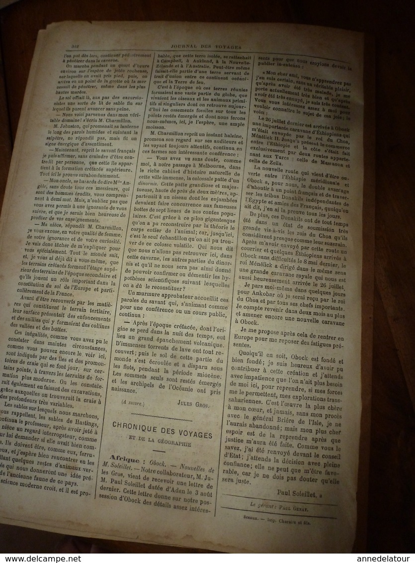 1882 JdV: Dr Crevaux massacré avec ses compagnons par les Tobas; Tapirs a dos-blanc à Atchin; Chasseurs d'irondelles;etc