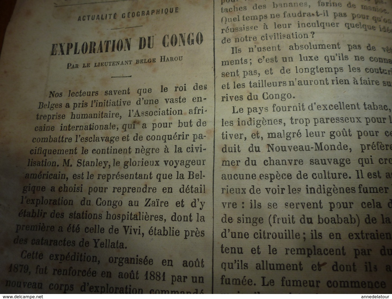 1882 JdV: Jeux d'ELEPHANTS; Le lieutenat belge HAROU au Congo; Les squatters d'Australie; L'ivoire végétal; etc