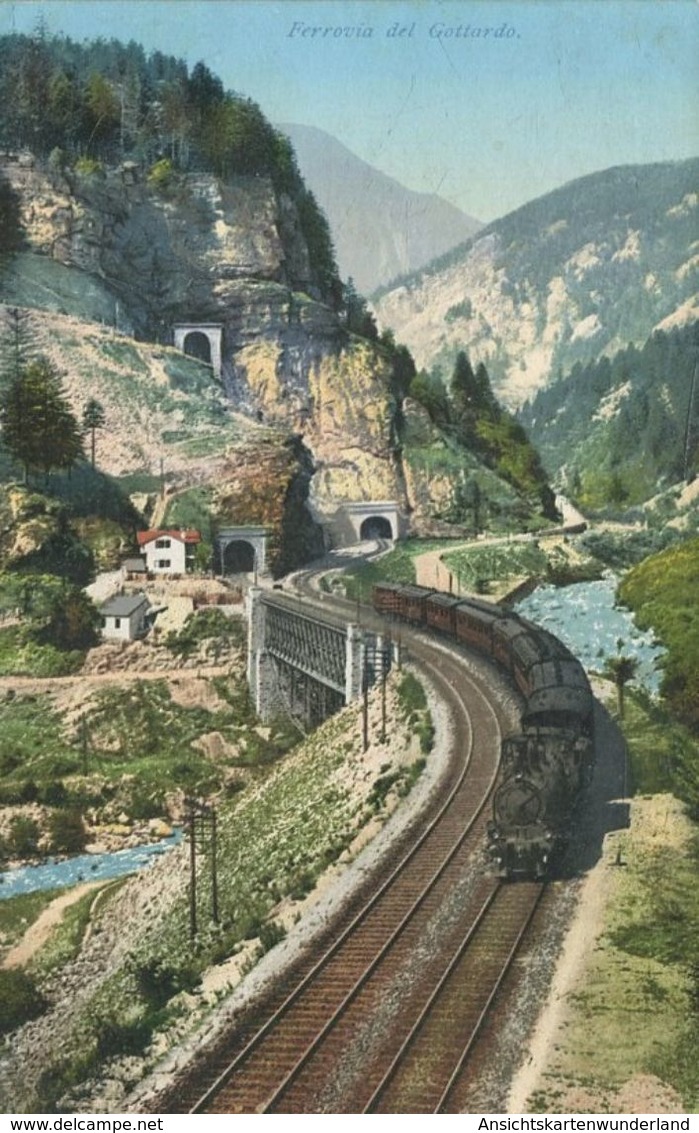 004531  Ferrovia Del Gottardo. Galleria Spirale Del Prato - Prato