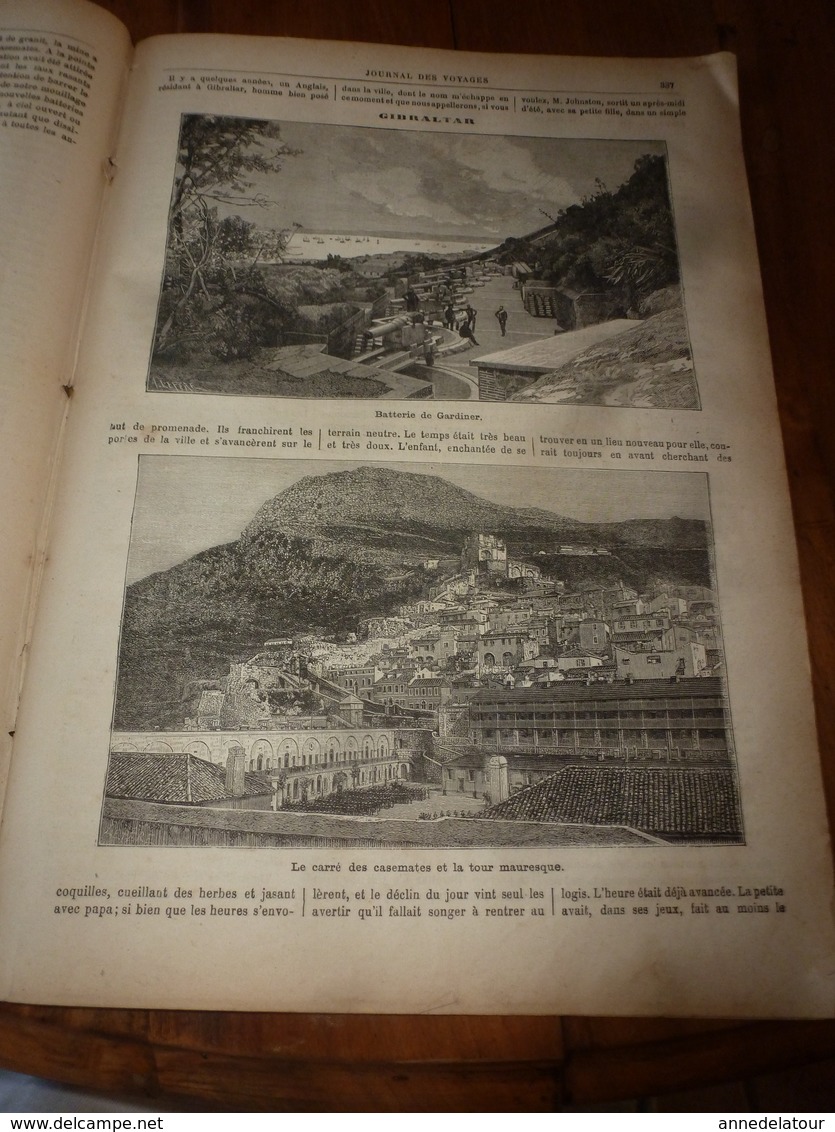 1882 JdV: Gibraltar Et Ses Grosses Batteries De Défense ;BRUN Chez Les Achantis D'Elmina à Coumassie; Tapirs A Dos Blanc - 1850 - 1899