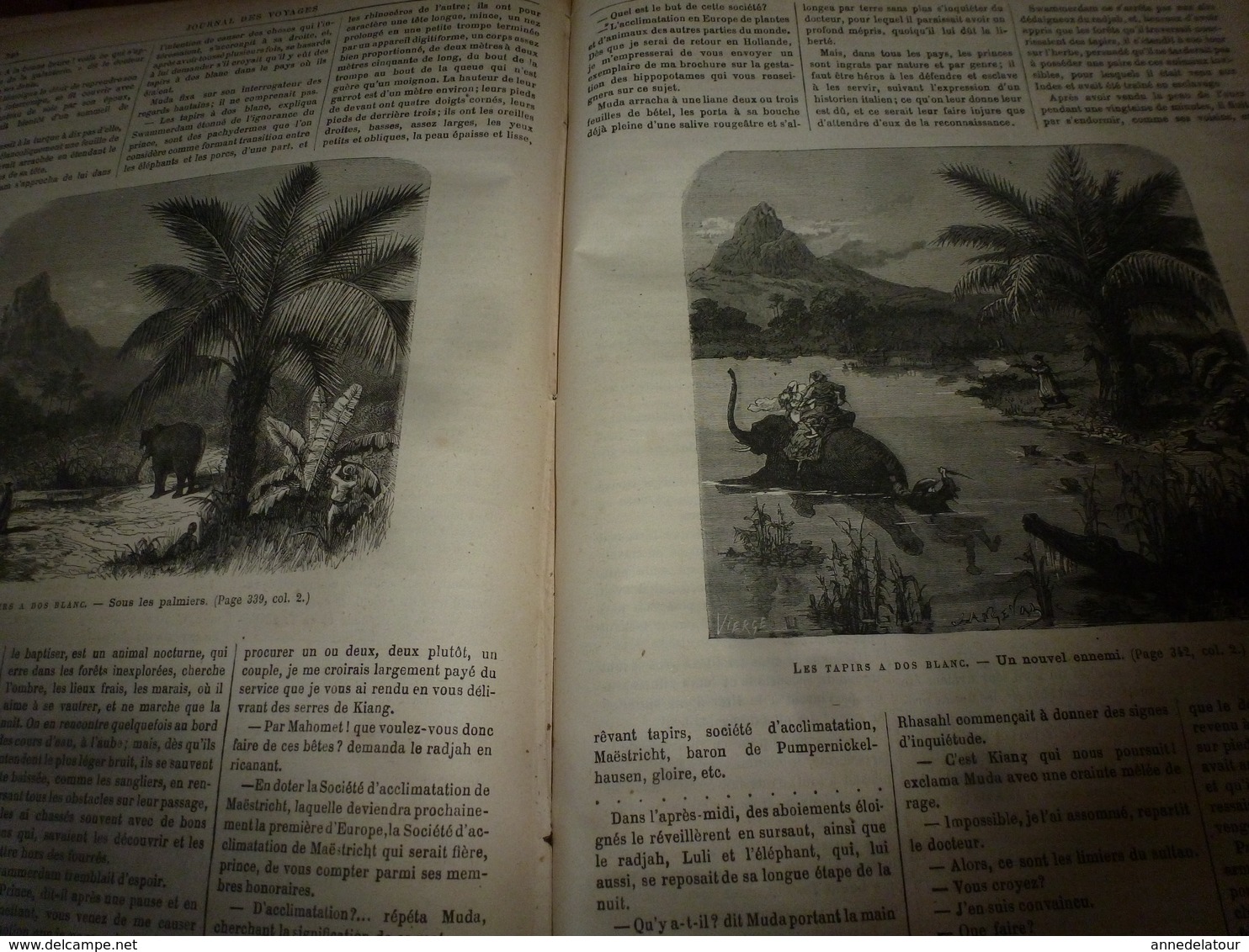 1882 JdV: Gibraltar et ses grosses batteries de défense ;BRUN chez les Achantis d'Elmina à Coumassie; Tapirs a dos blanc