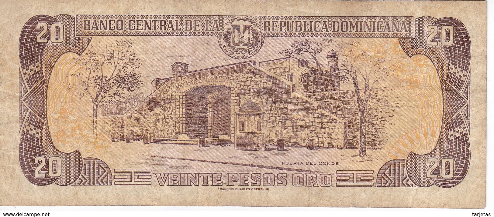 BILLETE DE REP. DOMINICANA DE 20 PESOS ORO DEL AÑO 1997 (BANKNOTE) - República Dominicana