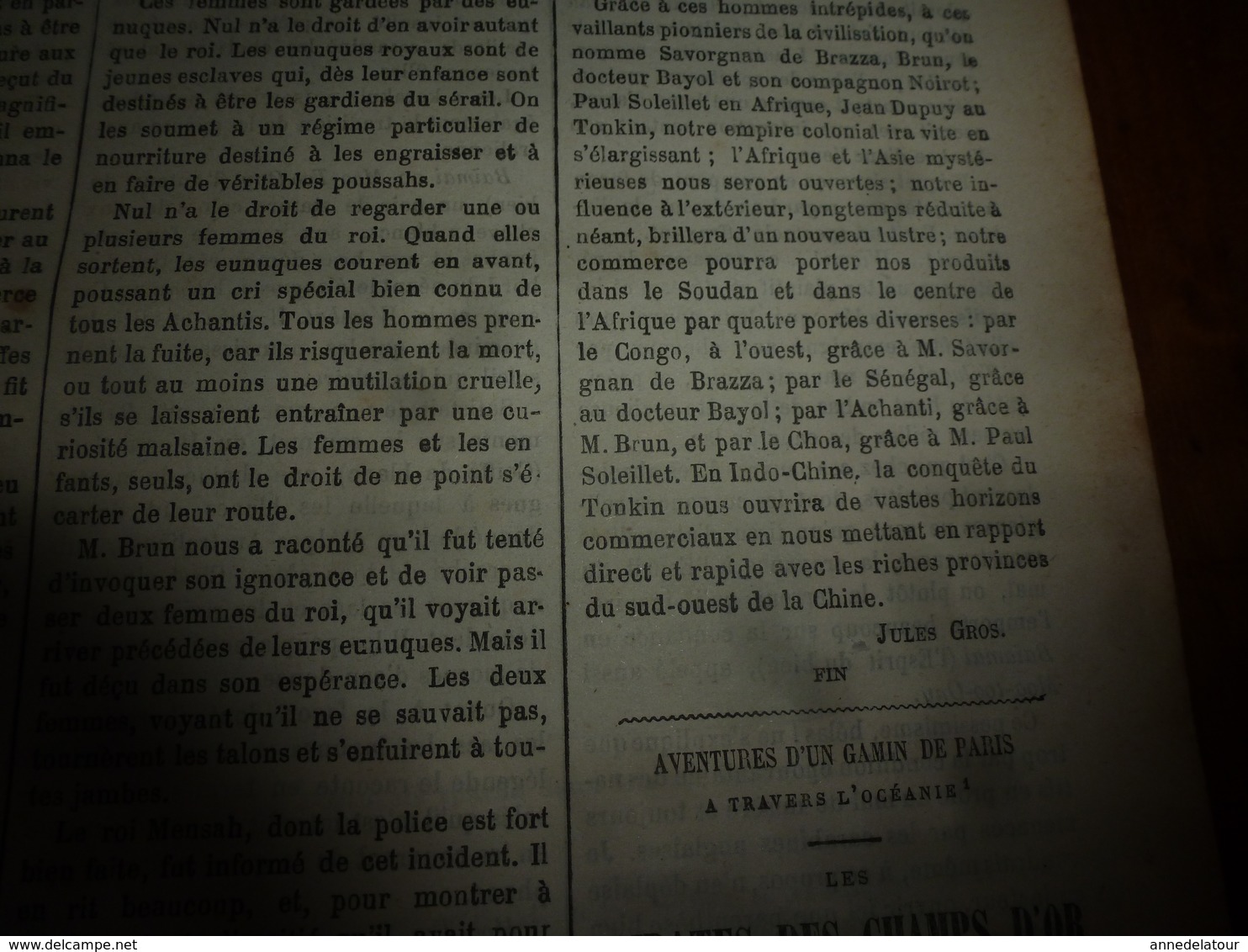 1882 JdV: Mr Brun chez les Achantis; Traversée de La JUNON  Madère - Rio de Janeiro; Naufrage du RITTARNEY côte Irlande