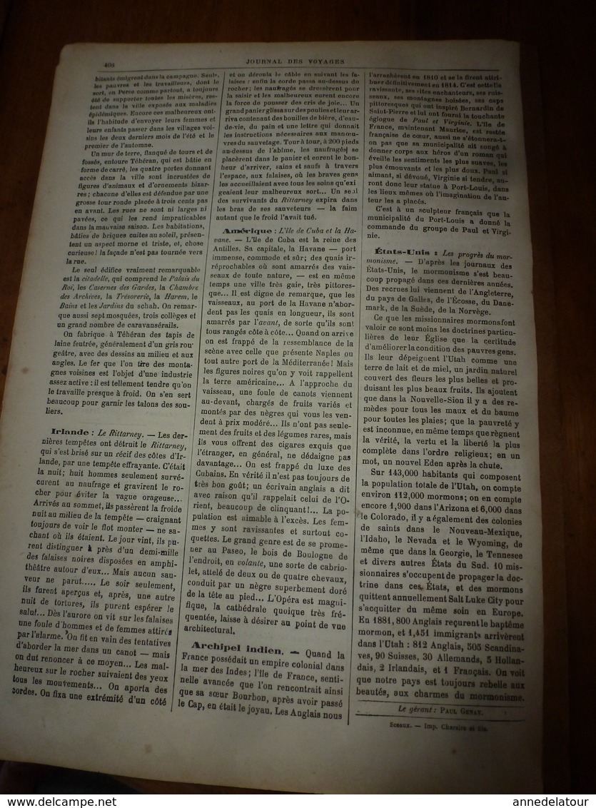 1882 JdV: Mr Brun chez les Achantis; Traversée de La JUNON  Madère - Rio de Janeiro; Naufrage du RITTARNEY côte Irlande