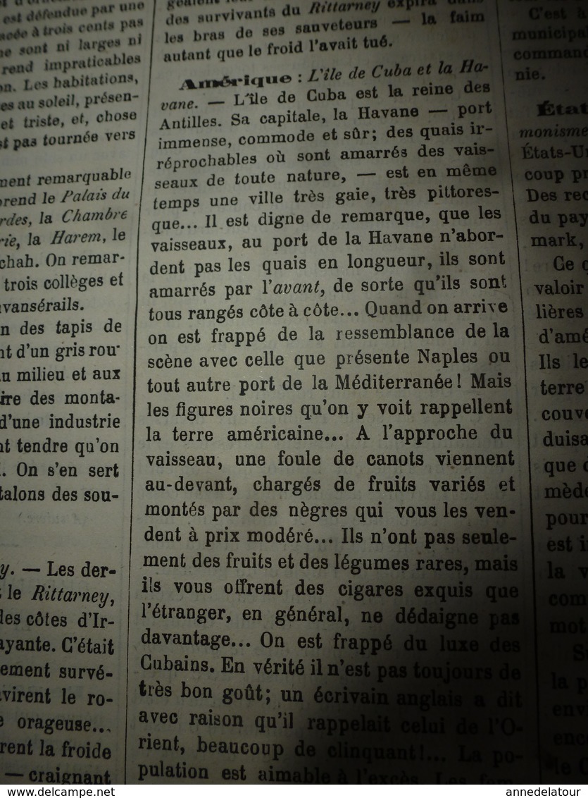 1882 JdV: Mr Brun chez les Achantis; Traversée de La JUNON  Madère - Rio de Janeiro; Naufrage du RITTARNEY côte Irlande