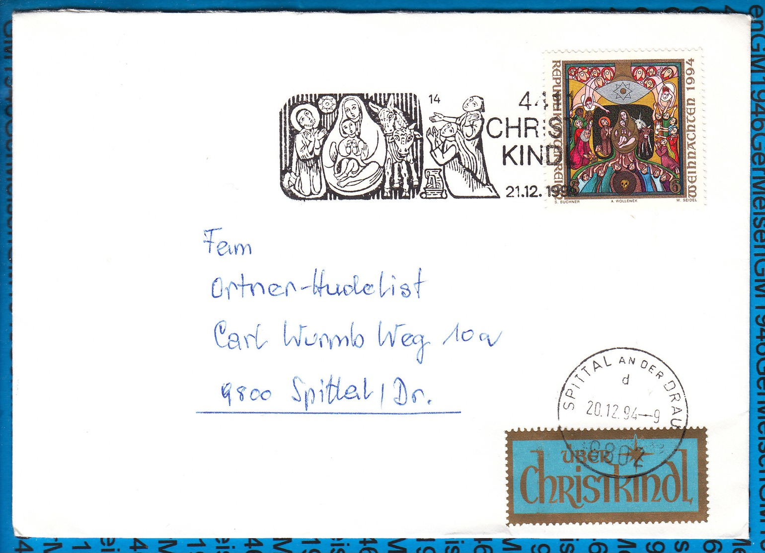 Austria Couvert Cristmas Christkindl 1994 - Other & Unclassified