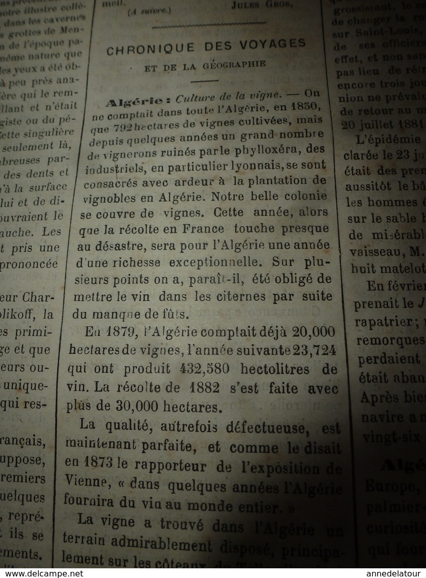 1882 JdV: Gravure ---> Colonisation des USA; Les voyages de La JUNON; Gravure -->Les noces tziganes en Bohême  ; etc