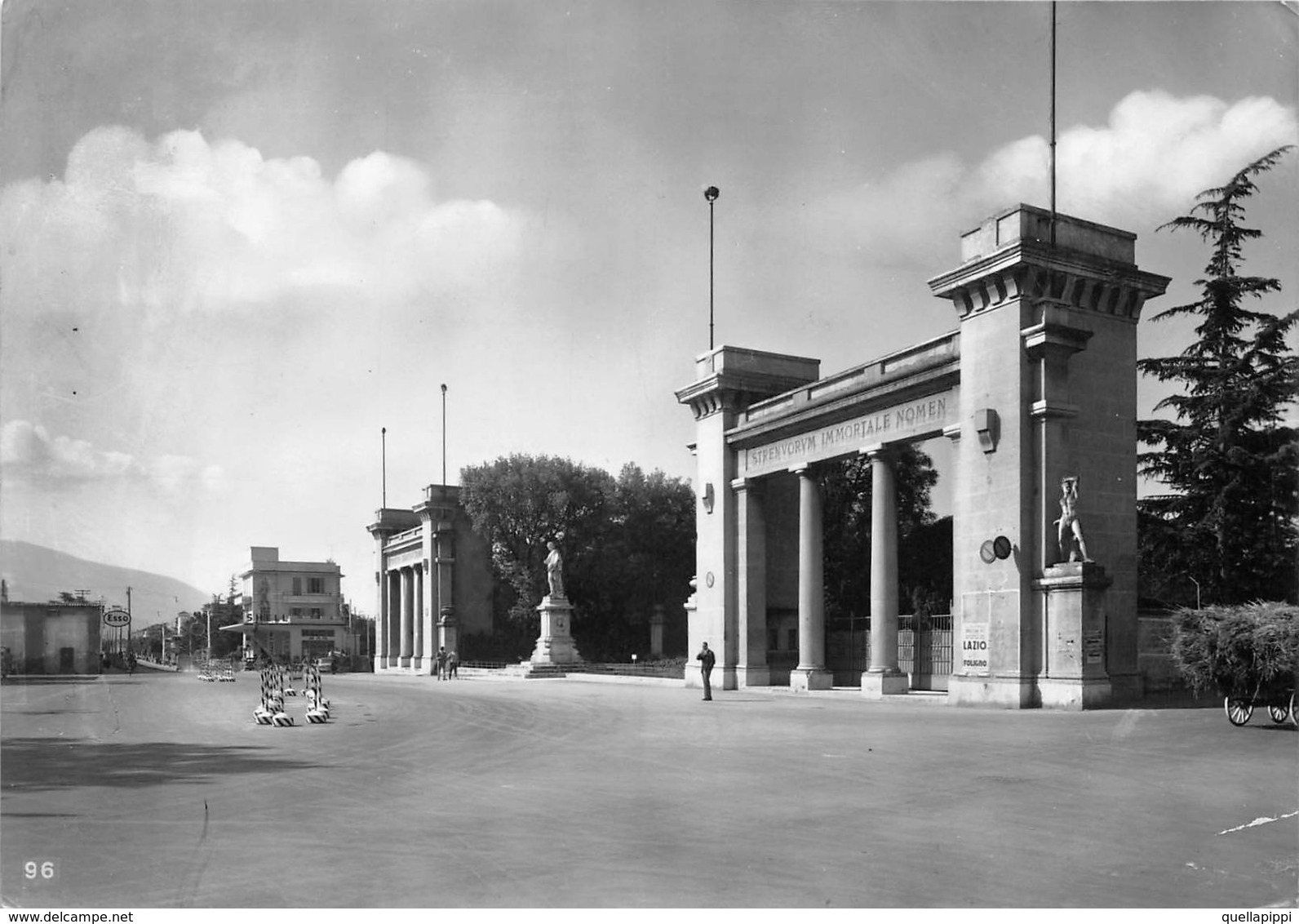 08062 "FOLIGNO - INGRESSO STADIO COMUNALE 1929"  ANIMATA, DISTRIB. SHELL-ESSO.  CART  SPED 1957 - Foligno