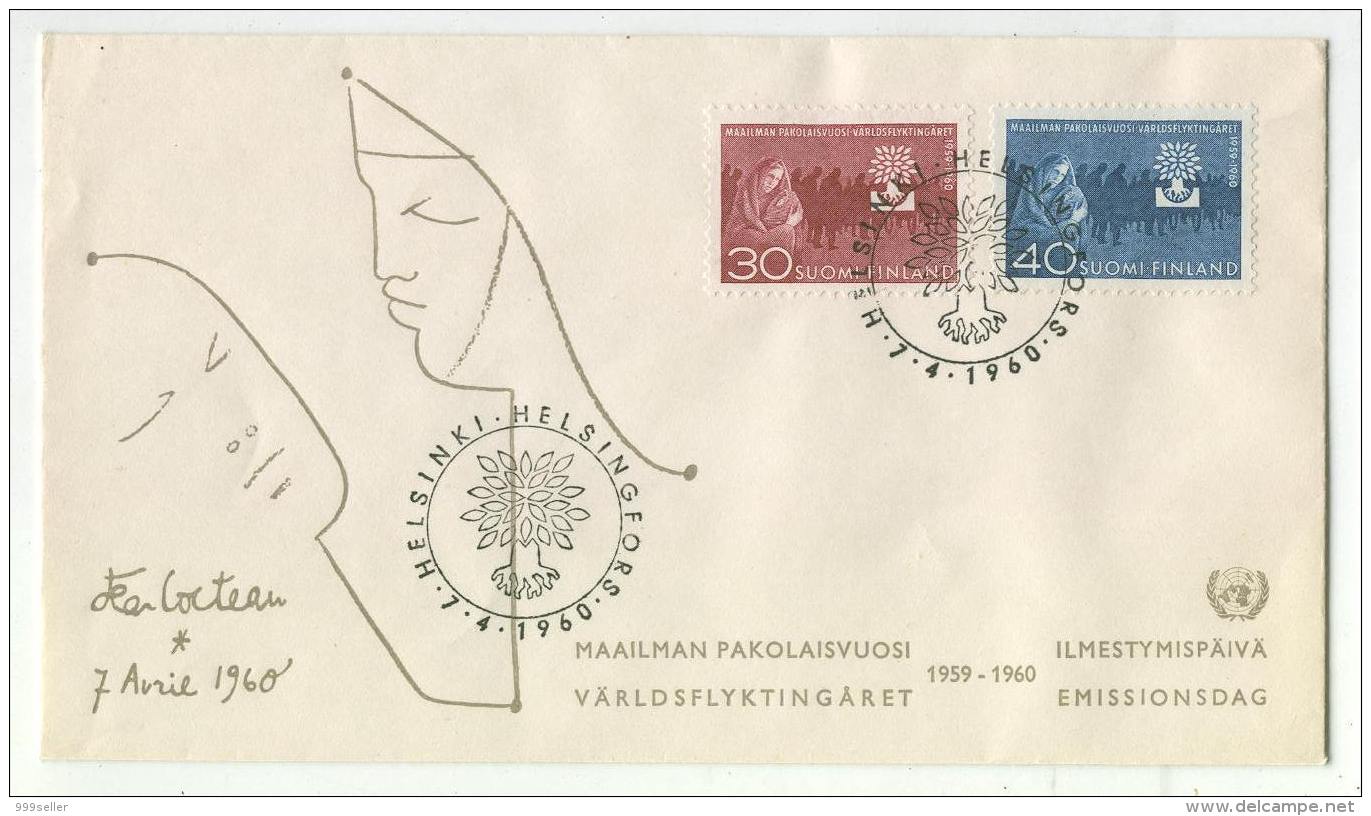 Cover H68 Finland 1960 Used World Refugee Year - Altri & Non Classificati