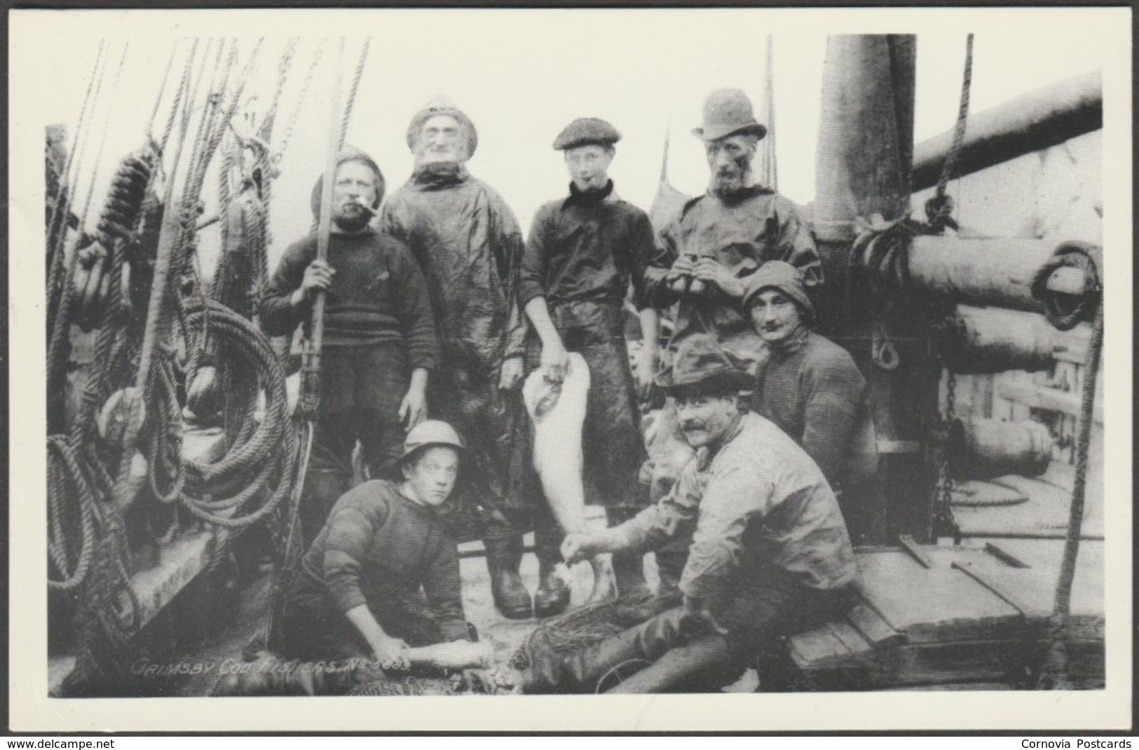 Cod Fishermen, Grimsby, Lincolnshire - Humberside Libraries Repro Postcard - Other & Unclassified