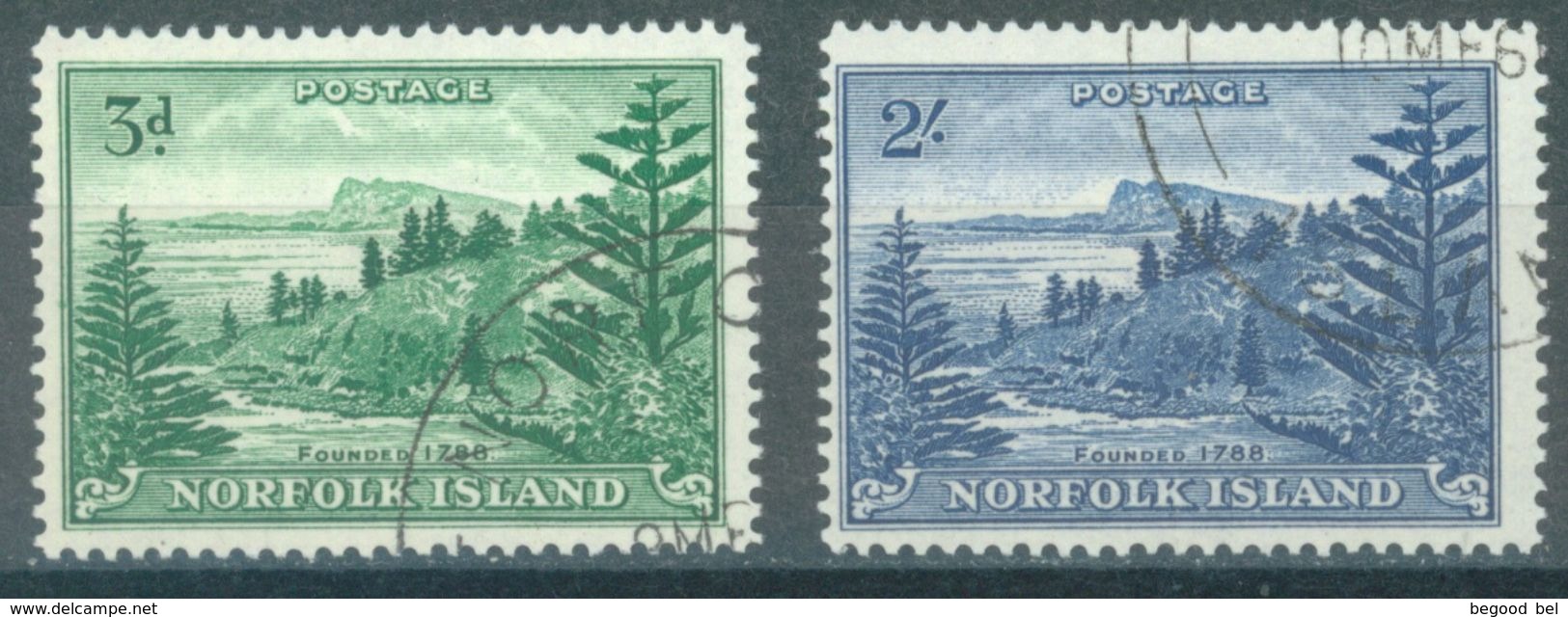 NORFOLK ISLAND - USED/OBLIT. - 1959 - BALL BAY - Yv 23-24 ASC 7 14 - Lot 17510 - Ile Norfolk