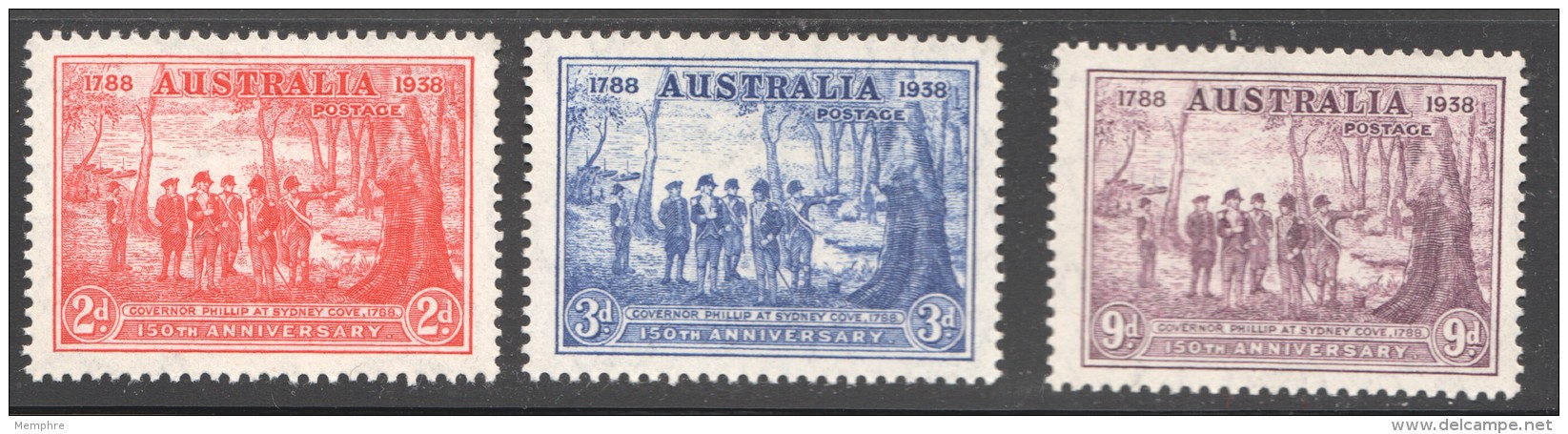 1937  150th Ann. NSW  SG 193-5  MM - Mint Stamps