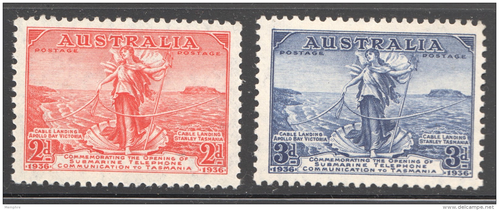 1936  Submarine Cable To Tasmania  SG 161-2  MM - Mint Stamps