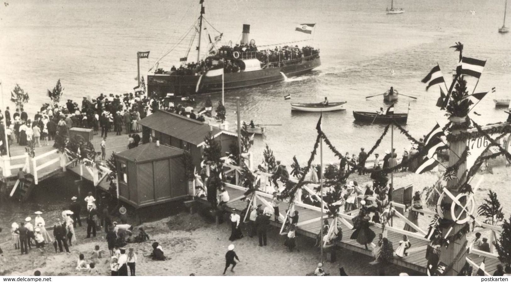 ÄLTERE POSTKARTE 150 JAHRE SEEBAD WYK AUF FÖHR DIE MITTELBRÜCKE UM 1900 UND 1969 Insel Ansichtskarte AK Cpa Postcard - Föhr