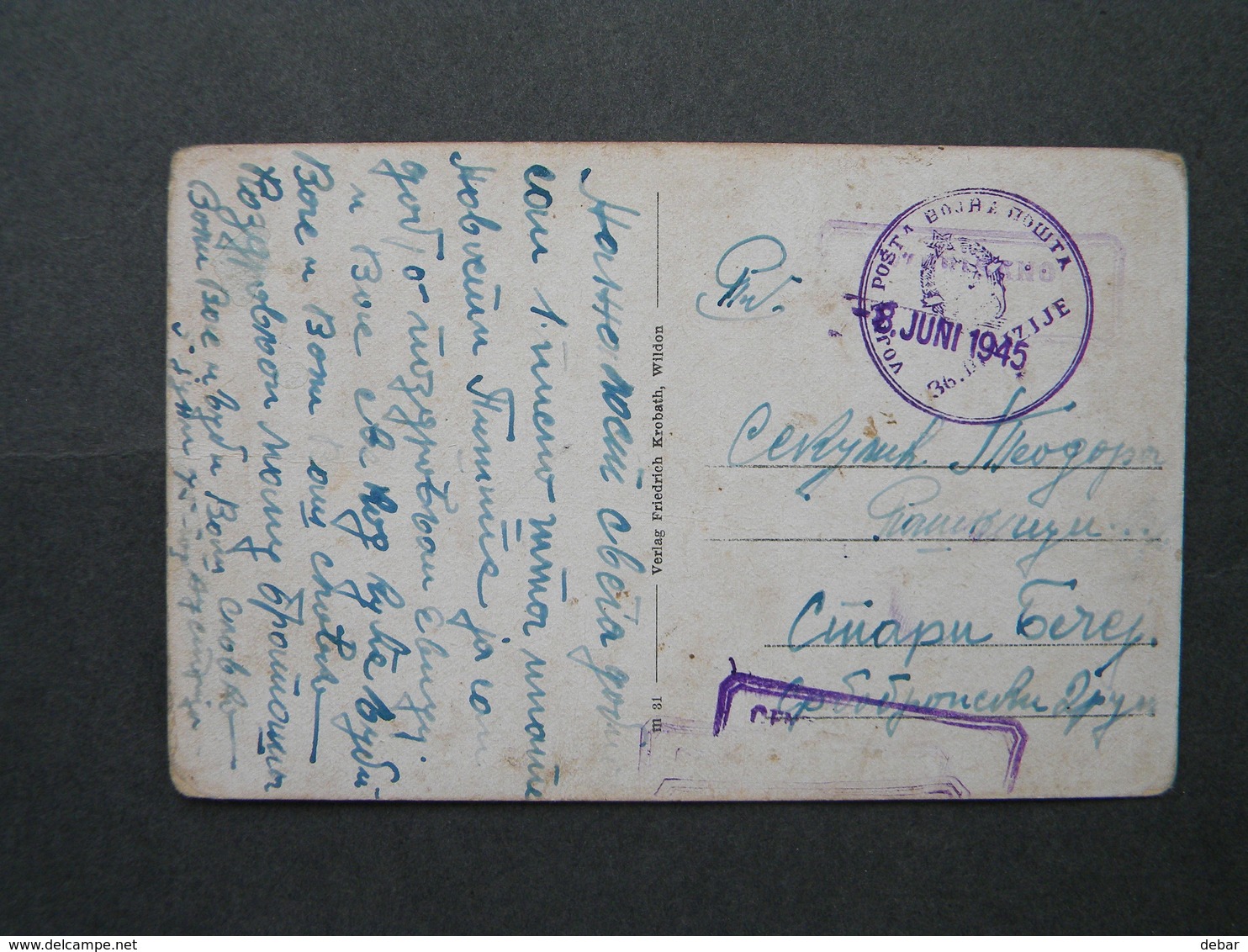 POSCARD - VOJNA POSTA 36.DIVIZIJE -8.JUNI 1945 - GROS - FLORIAN,STEIERMARK - Used Stamps
