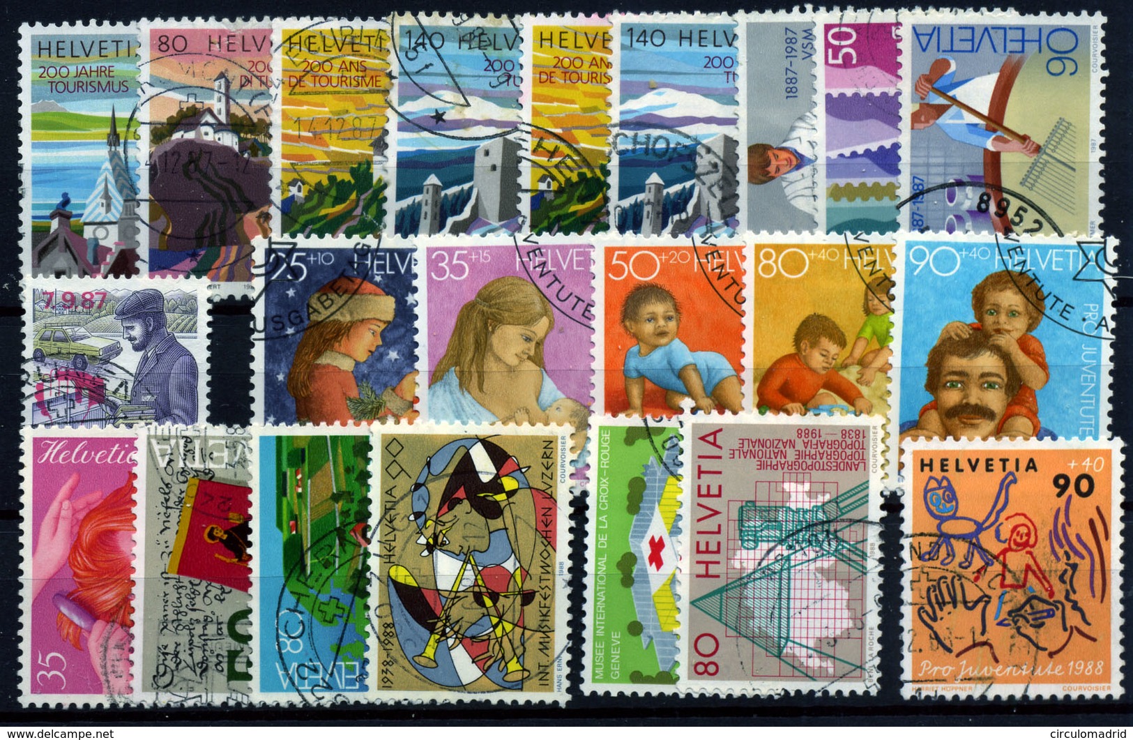 3452-Suiza Nº 1280/92, 1294/7, 1306/7, 1312 - Usados