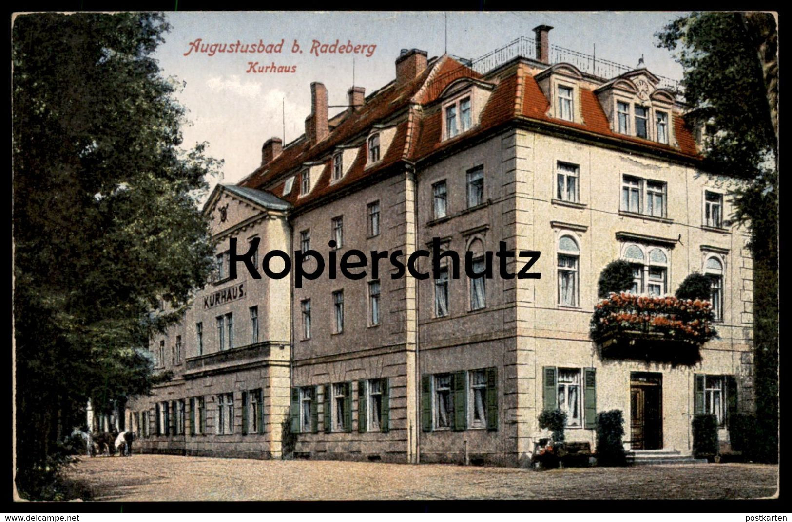 ALTE POSTKARTE AUGUSTUSBAD BEI RADEBERG KURHAUS Pferdefuhrwerk Liegau Kreis Bautzen Ansichtskarte AK Cpa Postcard - Radeberg