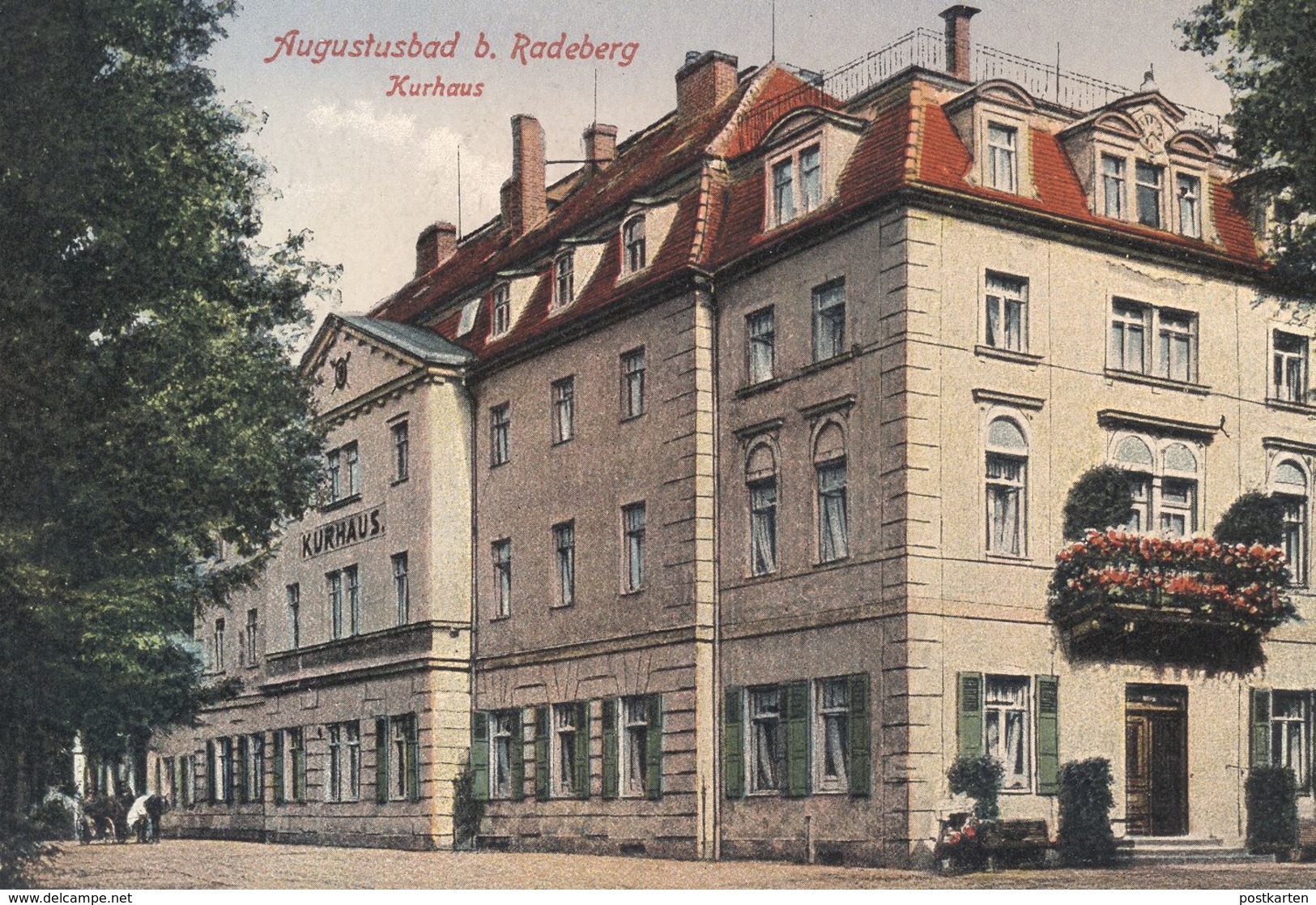 ALTE POSTKARTE AUGUSTUSBAD BEI RADEBERG KURHAUS Pferdefuhrwerk Liegau Kreis Bautzen Ansichtskarte AK Cpa Postcard - Radeberg