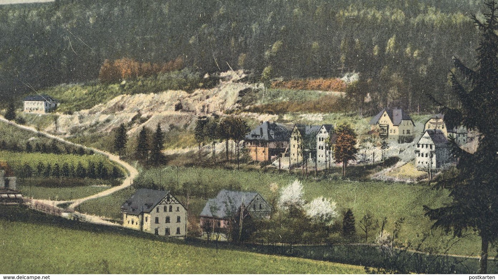 ALTE POSTKARTE ZSCHORLAUTAL SCENERIE AN DER TAUSCHERMÜHLE GLEESBERG TURM Zschorlau Ansichtskarte AK Cpa Postcard - Zschorlau