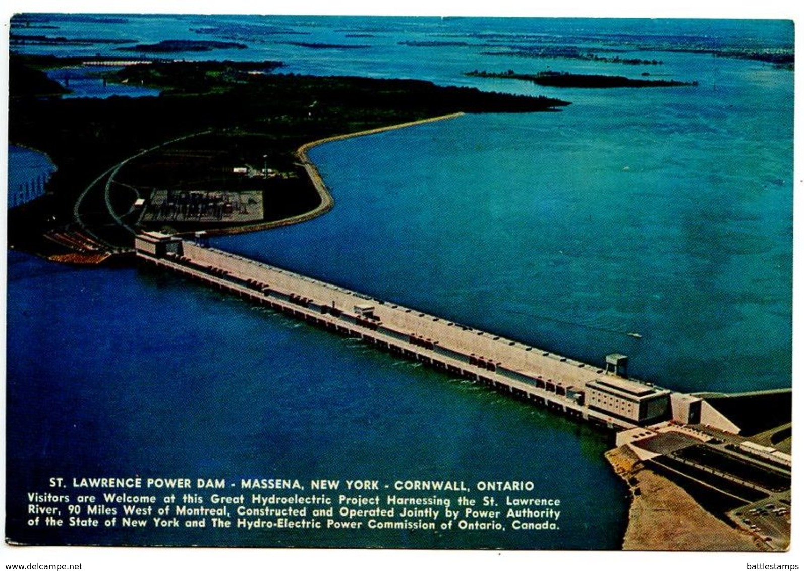 United States Modern Postcard St. Lawrence Power Dam - Massena NY / Cornwall Ontario - Other & Unclassified